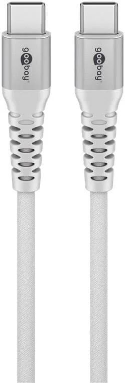 Goobay USB-C™ Supersoftes Textilkabel mit Metallsteckern, 1 m, weiß
