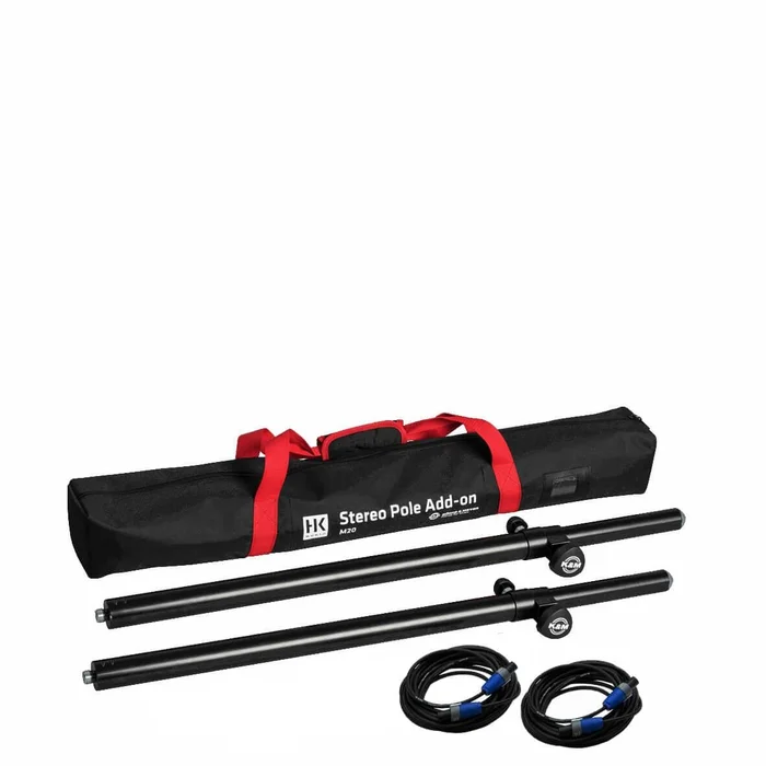 HK Audio Stereo Pole Add-On M20 Speakon „2x K&M Distanzstange Bag, 2 x 3m Speakon-Kabel