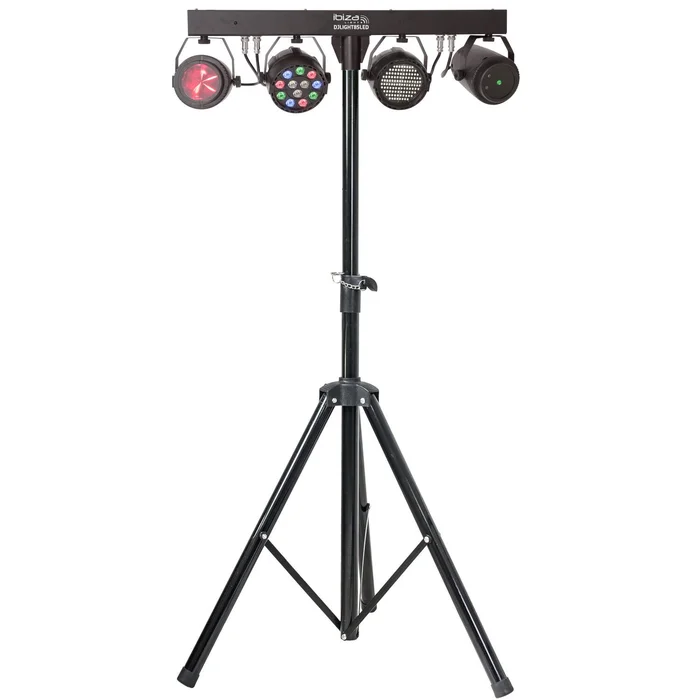 IBIZA DJLIGHT85 LED PARTYBAR Scheinwerfer Moonflower Stroboskop inkl. Stativ und Fernbedienung