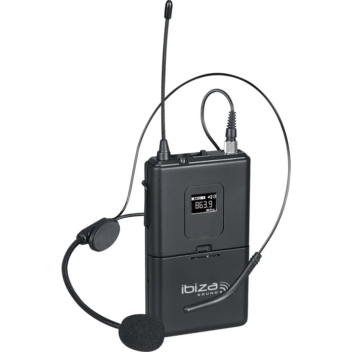 IBIZA HS20-UHFA UHF Bodypack mit Headset 863.9MHz