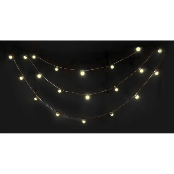 IBIZA LEDSTRING-WH LICHTERKETTE MIT 20 WARMWEISSEN LED LAMPEN IP44 – 10m