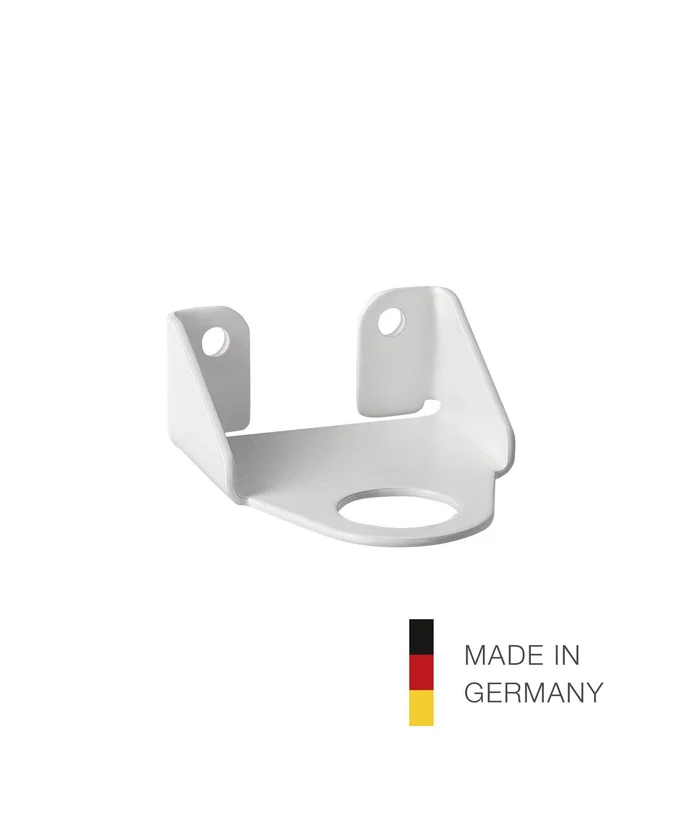 König & Meyer 80396 Halter für Desinfektionsmittel, Flaschenhalter ø28, reinweiß