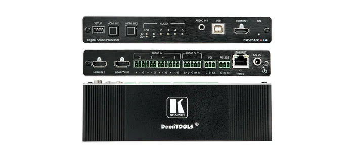Kramer DSP-62-AEC – 6×2 PoE Audio Matrix mit DSP und AEC