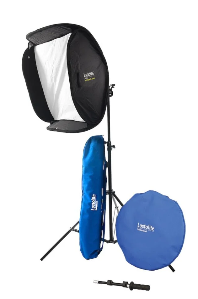 Lastolite LL LS2471 Ezybox Hotshoe Set inkl. Stativ Halter und Tache 60x60cm