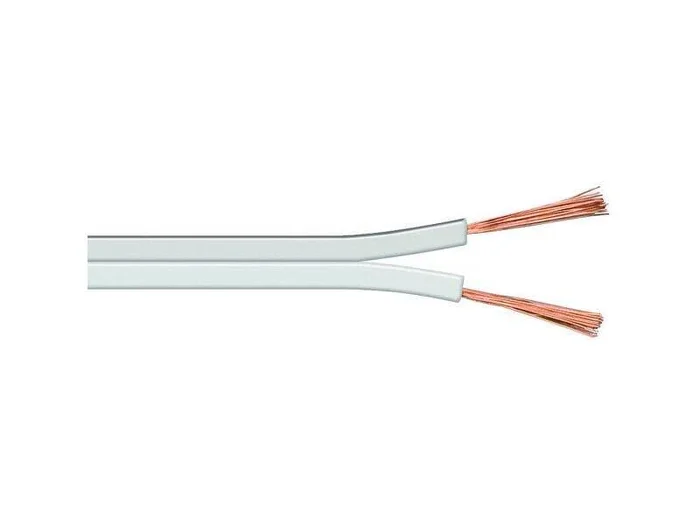 Lautsprecherkabel weiß, 100m Spule, Querschnitt 2×1,5 mm² CCA