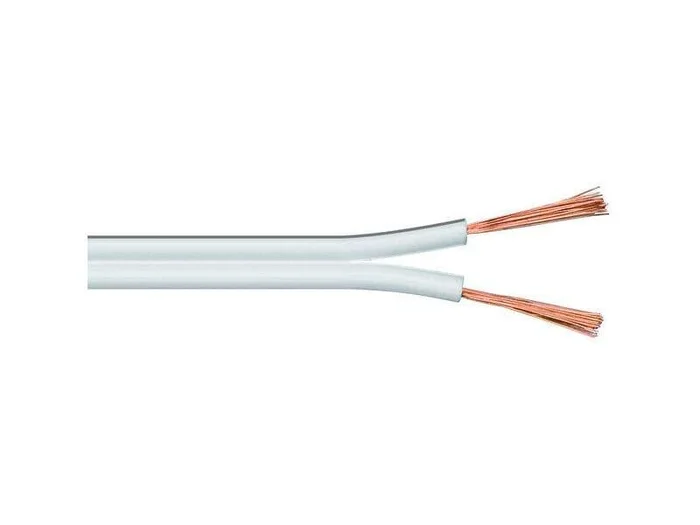 Lautsprecherkabel weiß, 50m Rolle, Querschnitt 2×0,5mm² CU