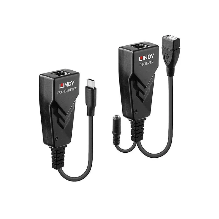LINDY 100m USB 2.0 Typ C Cat.6 Extender – 100m USB 2.0 Verlängerung für Computer mit Typ-C-Anschluss