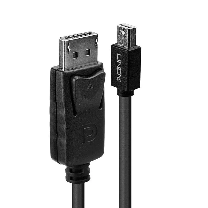 LINDY 41647 Mini DP zu DP Kabel, schwarz 3m – MiniDisplayPort zu DisplayPort