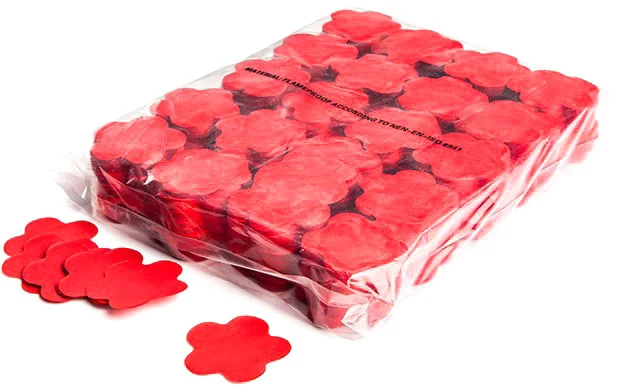 Magic FX Slowfall Konfetti Blumenförmig Ø 55mm – Rot 1kg