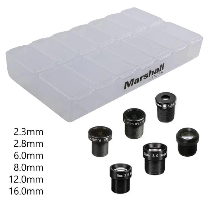Marshall Electronics CV-LENS-PACK Six (6) mini-M12 lens variety pack with 2.3mm, 2.8m
