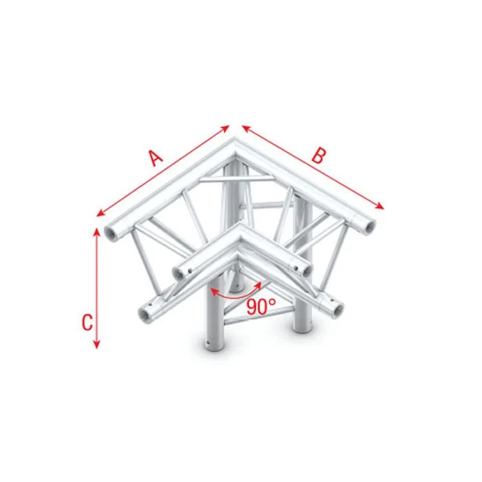 MILOS Deco-22 Triangle truss – down right – apex down ALM33 – 90° corner