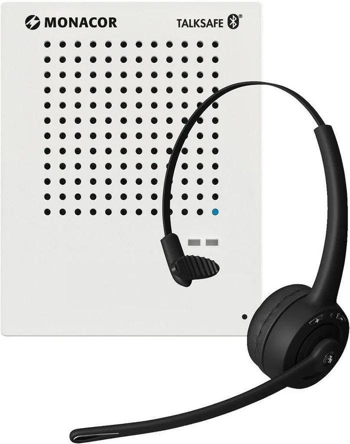 MONACOR TALKSAFE-1 – Gegensprechanlage, Bluetooth mit 1 Systemsprechstelle + 1 OnEar-Headset – B-STOCK