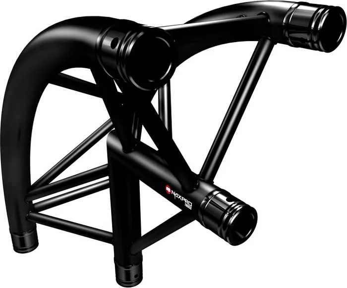 Naxpro-Truss FD 33 C25R 90° 2 Weg Winkel Rund RAL9005-Schwarz-Seidenmatt -B-Stock-