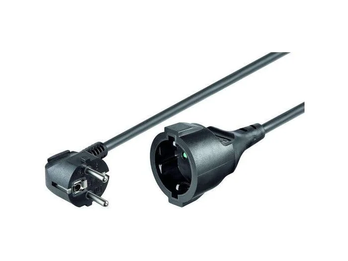 Netzverlängerungskabel 5m, Schutzkontaktst>Schutzkontaktbuchse, schwarz