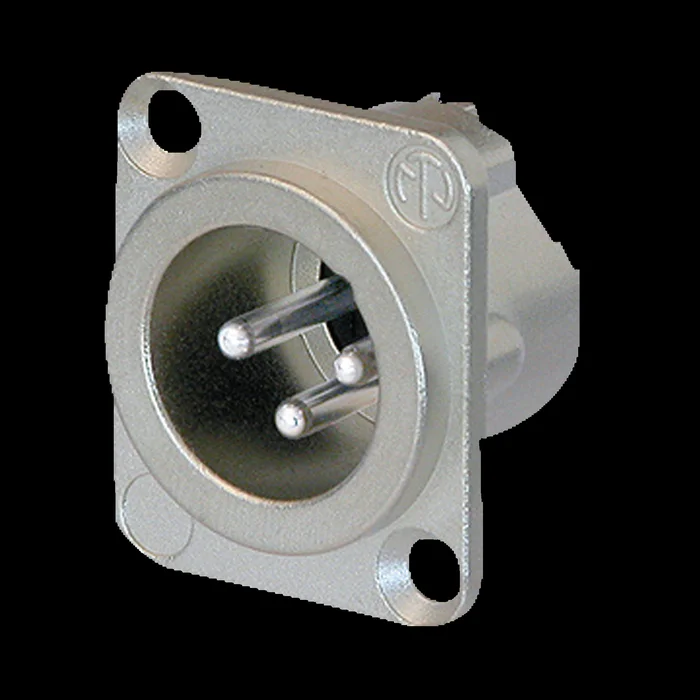 NEUTRIK XLR 3P Chassis – male Silberkontakte – Nickelgehäuse