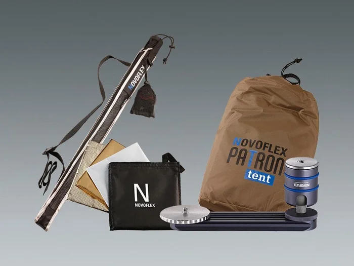 Novoflex Fotoschirm PATRON, Komplettset – (inkl. Schirm, Reflektoren, Schirmhalter, Z