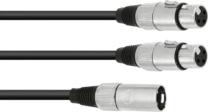 OMNITRONIC Adapterkabel XLR(M)/2xXLR(F) 1m sw