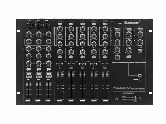 Omnitronic CM-5300 Club-Mixer – Professioneller 5-Kanal-Club-Mixer