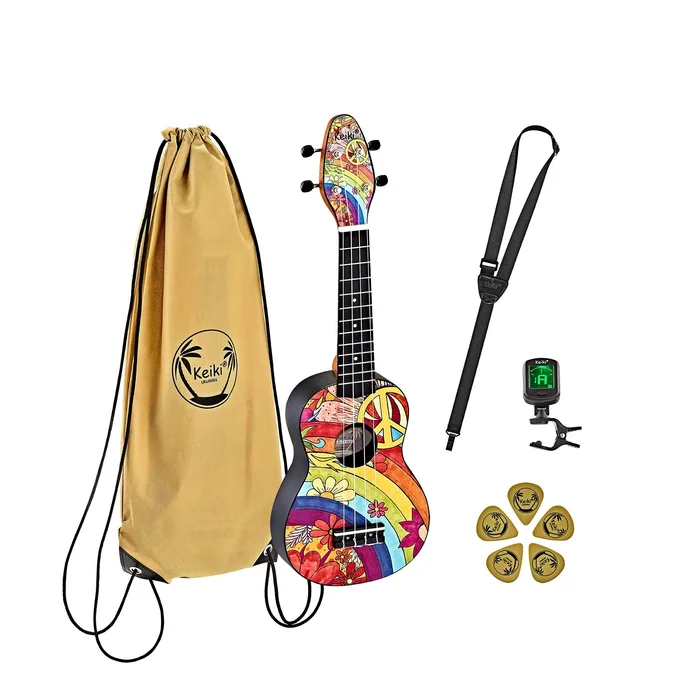 Ortega K2-68 Ukulele Set, Soprano Keiki Peace