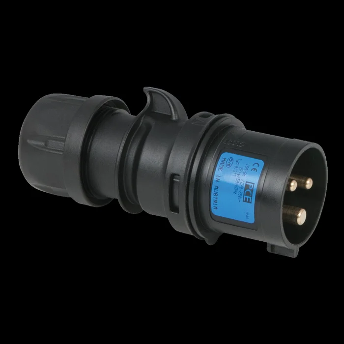 PCE CEE 16 A/240 V – 3P Plug male Schwarz – Turbo Terminal – screwless – IP44
