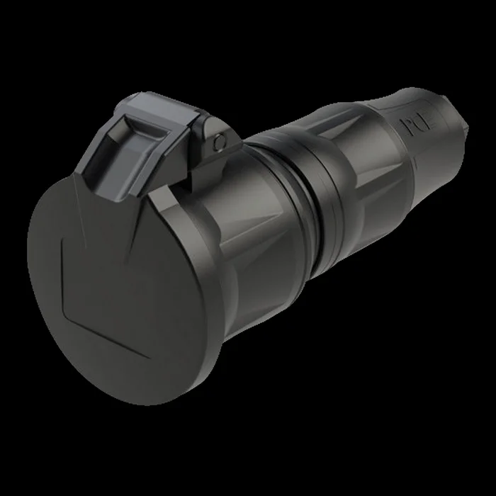 PCE Gummi-Schuko-Stecker female Schwarz