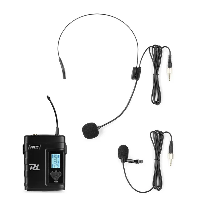 Power Dynamics PD220BP Bodypack mit Headset und Lavaliermic für PD220 System