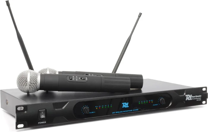 Power Dynamics PD722H 2-Kanal-UHF-Funkmikrofonsystem mit 2 Mikrofonen