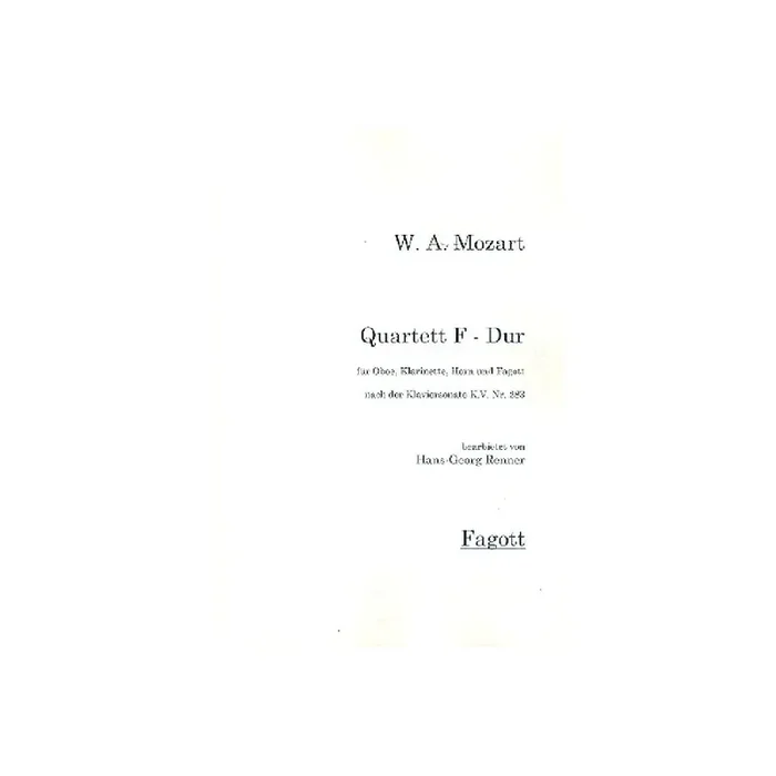 Quartett F-Dur nach KV283 für Oboe,