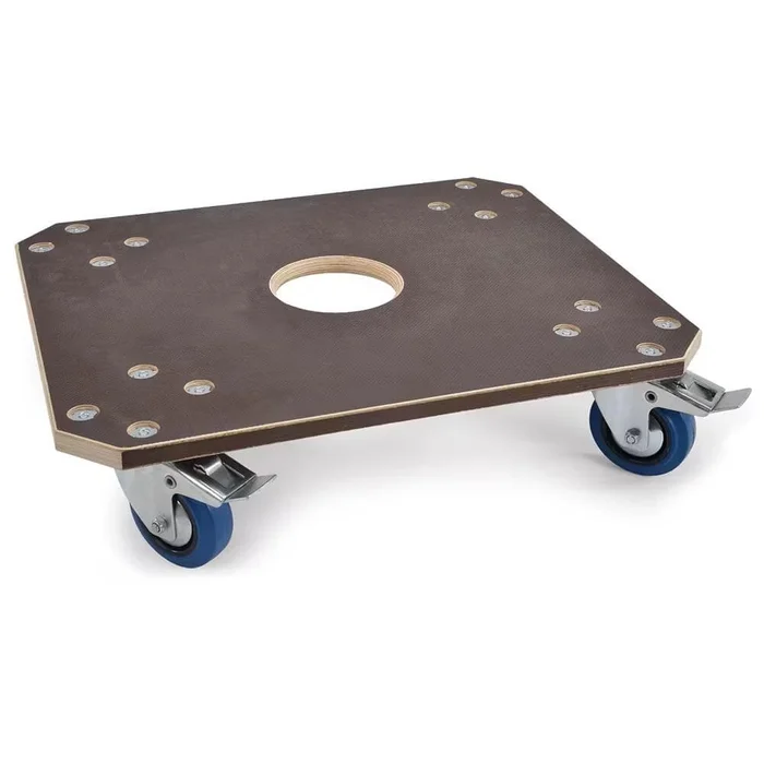 RIGGATEC 400201275 – Profi Rollbrett, 60 x 50 cm, 450kg Traglast 4 Blue Wheels (2 gebremst) – Höhe 15cm