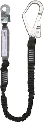 Riggatec Abzugsleine mit Energieabsorber, Gerüsthaken, Schnapphaken, 2m