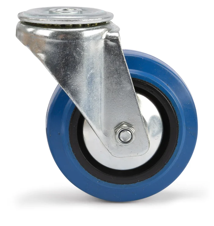 Riggatec Lenkrolle mit runder Montageplatte 100mm BLUE WHEEL MKI