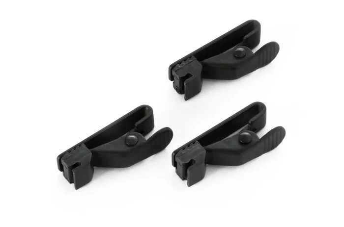 Rode CLIP1, Miniatur-Kabelklemmen, schwarz, 3er-Pack