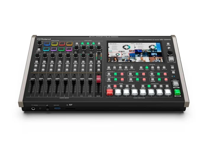 ROLAND VR-120HD – 12-Kanal Direkt-Streaming AV-Mixer (7″ Touchscreen – 3G-SDI & HDMI – 42-Kanal Audio-Mixer