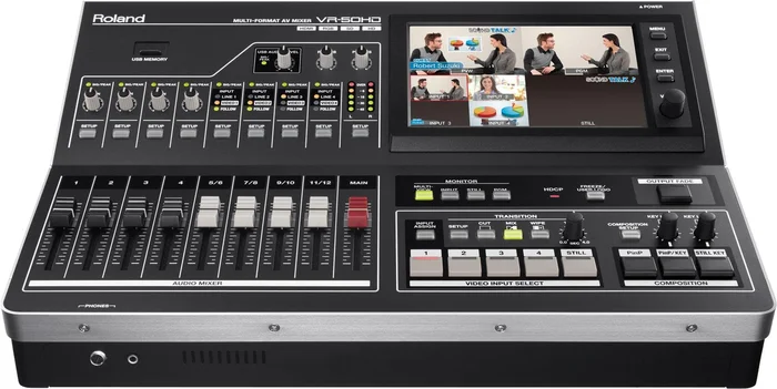 ROLAND VR-50HD – 4-Channel HD Multi-Format AV Mixer mit USB3.0-Streaming – in schwarz