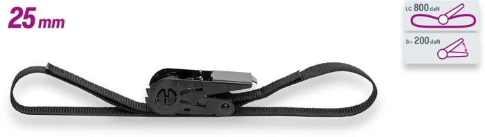 SAFETEX 0,8 t Zurrgurt mit Druckratsche 25 mm 1-teilig Länge 6.00 m