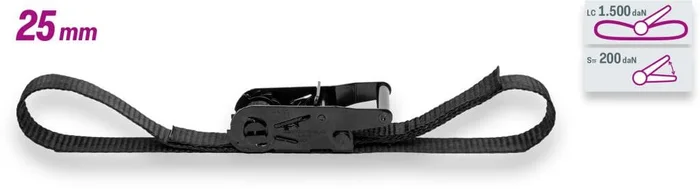 SAFETEX 1,5 t Zurrgurt mit Druckratsche 25 mm 1-teilig Länge 10.00 m