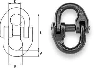 SAFETEX 3,15 t Beschlagteile für Anschlagketten, Universalverbinder, 10 mm, BLACKLINE