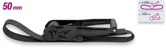 SAFETEX 5 t Zurrgurt mit Druckratsche 50 mm, 4 m, 1-teilig, BLACKLINE