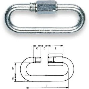 SAFETEX Kettenschnellverschluss 10 mm, verzinkt DIN 56927 Form B