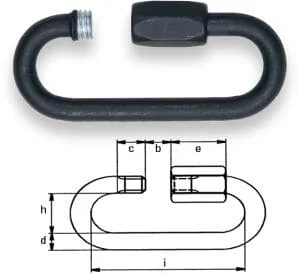 SAFETEX Kettenschnellverschluss 12 mm, DIN 56927 Form B, BLACKLINE