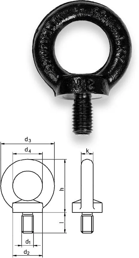 SAFETEX Ringschraube DIN 580 blackt M 20