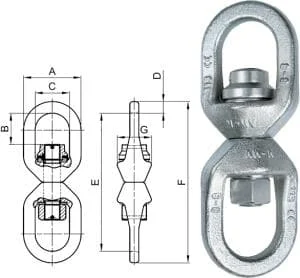 SAFETEX Rollenlager-Wirbel, 3,2 t