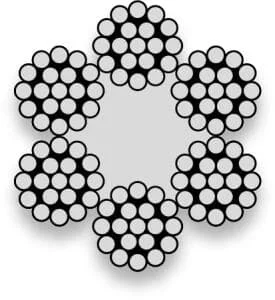 SAFETEX Rundlitzenseile verzinkt 5,0 mm EN 12385-4 (DIN 3060), Konstruktion 6×19 mit Fasereinlage