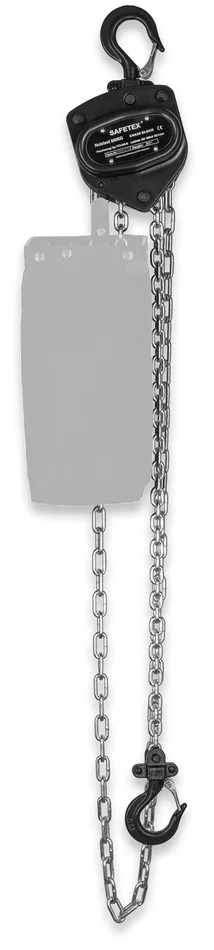 SAFETEX Stirnradflaschenzug 1000 kg, 14 m Kette, OHNE Kettenspeicher, BLACKLINE