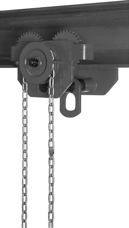 SAFETEX Zubehör für Kettenzüge, Unterflanschhaspelkatze mit Getriebe, 3000 kg, BLACKLINE