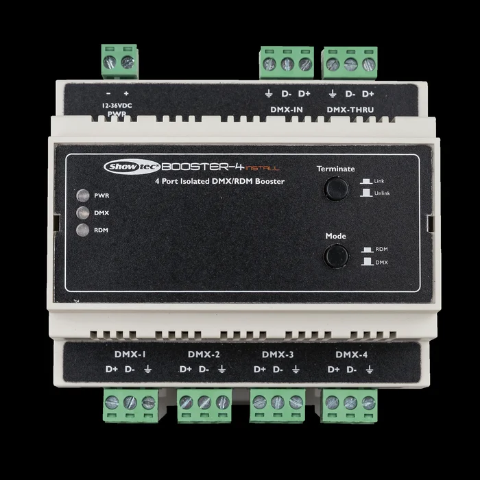 SHOWTEC Booster-4 Install DIN-rail