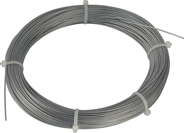 SLV STAHLSEIL 0,75mm mit PVC-Ummantelung, 100m Ring, verzinkt