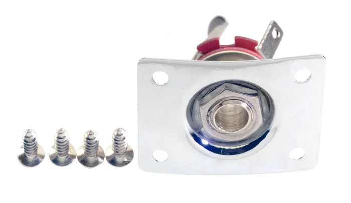 Stagg SP-IJLP-CH Klinken Einbaubuchse für P-Typ E-Gitarre, Chrom-Finish