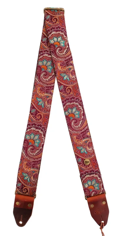 Steyner Paisley Gitarrengurt bordeaux Indian Sunrise