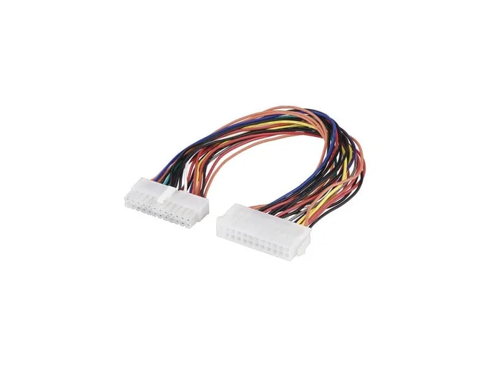 Stromkabelverlängerung Lose Ware, 24 Pin Stecker > 24 Pin Kupplung 0,30m